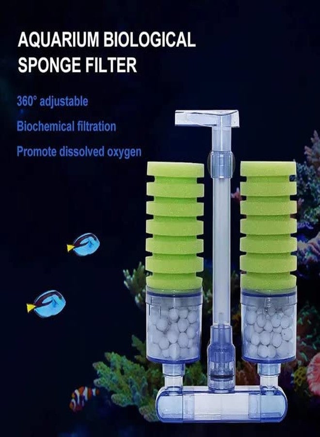 VAYINATO Xinyou XY- 2882 Ultra Quite Aquarium Double Head Bio Sponge Fish Tank Foam Filter-Green with Bio Ceramic Media Balls by Petzlifeworld - Image 4